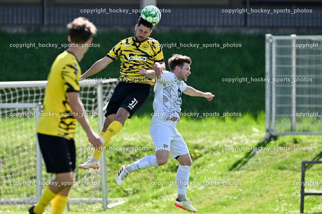 SC Magdalen vs. FC Faakersee | #31 Arnel Mulahalilovic FC Faakersee, #20 David Christoph Kargl SC Magdalen, SC Magdalen vs. FC Faakersee, SC Magdalen vs. FC Faakersee am 14.04.2024 in Villach (Sportplatz St. Magdalen), Austria, (Photo by Bernd Stefan)