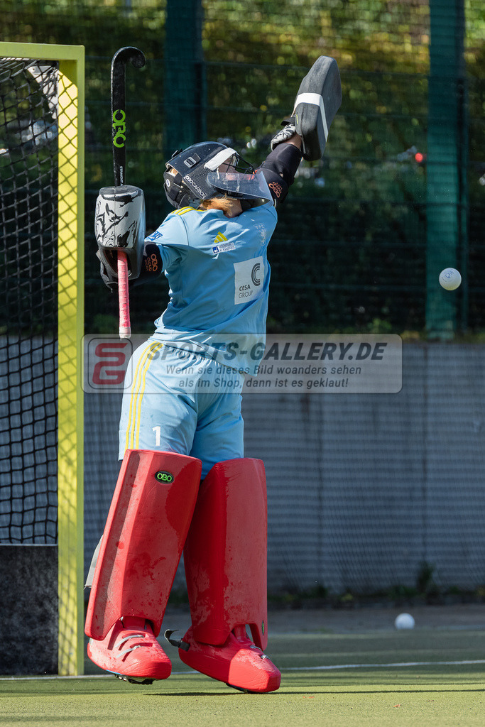 HK_20231007_105023 | 1.Bundesliga Damen Düsseldorfer HC - Großflottbeker THGC am 7.10.2023 DHC, Düsseldorf , Femke Jovy ( Torfrau Düsseldorfer HC #1 )