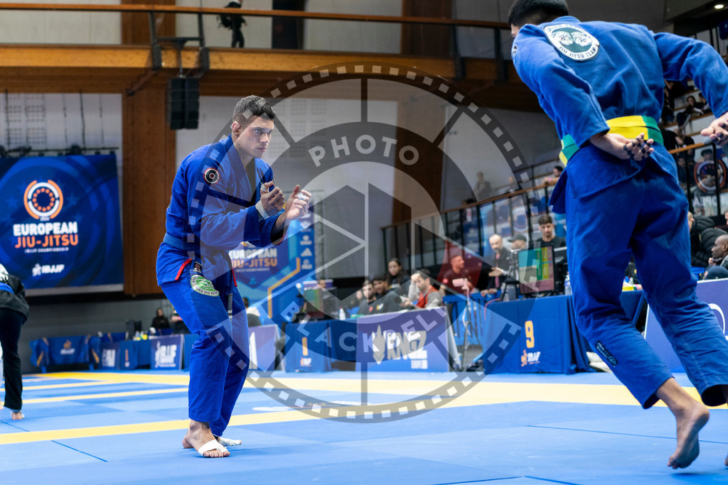 20240122PBB6725 | Fighters compete during the second day of the IBJJF European Championship in Paris, France, on January 22, 2024.