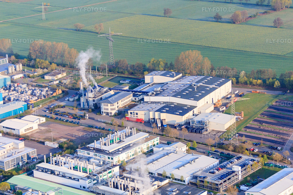 Luftbild: Industriegebiet LANDAU OST mit Rose Druck GmbH in Landau in der Pfalz im Bundesland Rheinland-Pfalz in Deutschland. Foto: IMG_49562.jpg vom 13.04.2012 durch Werner Riehm/FLY-FOTO.deWWW.ROSE-DRUCK.DE