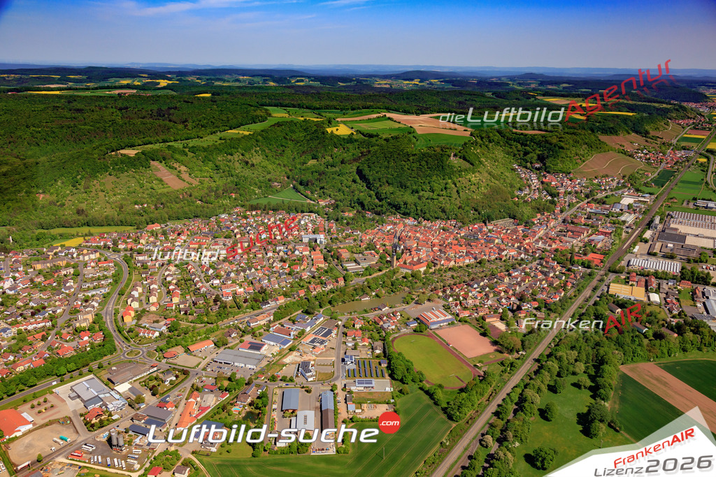 aktuelles Luftbild von  Zeil-am-main - Luftaufnahme wurde 2018 von https://frankenair.de mittels Flugzeug (keine Drohne) erstellt.