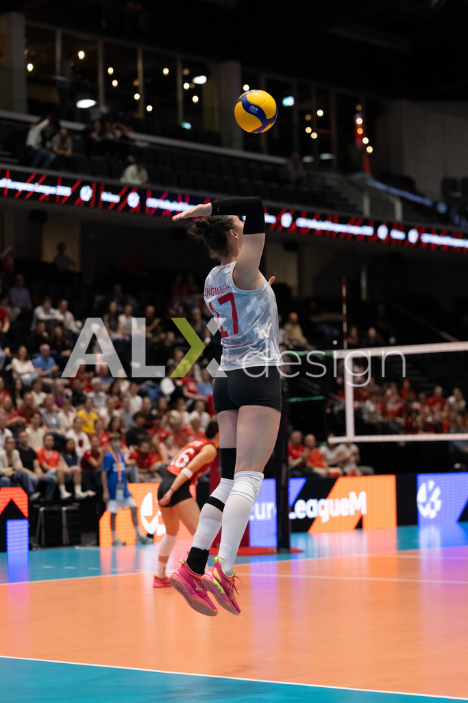 Georgia v Switzerland - CEV European League Women | KRIENS, SWITZERLAND - JUNE 12: JULIE LENGWEILER of Switzerland during the CEV European League match between Georgia and Switzerland at Pilatus Arena on June 12, 2026 in Kriens, Switzerland. - Realisiert mit Pictrs.com