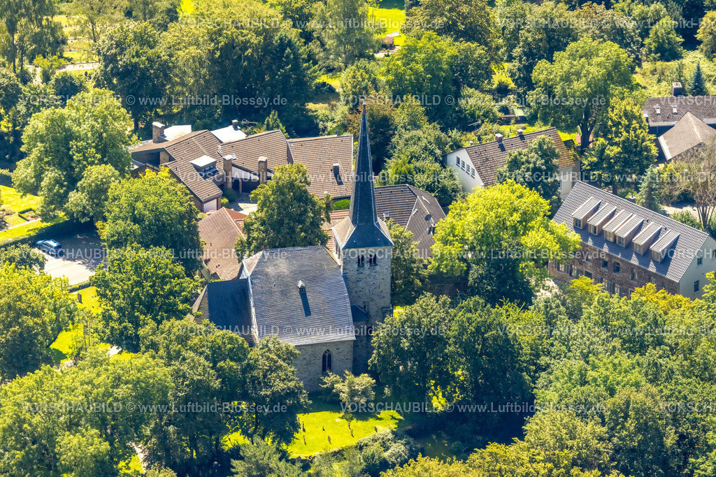 Bochum230801844 | Luftbild, Evang. Dorfkirche, Stiepel, Bochum, Ruhrgebiet, Nordrhein-Westfalen, Deutschland
