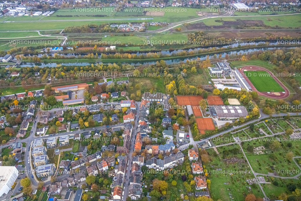 Hamm221011864 | Luftbild, Ambulante Reha Bad Hamm, Jahnstadion, Baustelle und Neubau Wohnraum an der Brandströmstraße, Wohnsiedlung Wilhelminenstraße Ecke Agnesstraße, Herbstfarben, Heessen, Hamm, Ruhrgebiet, Nordrhein-Westfalen, Deutschland