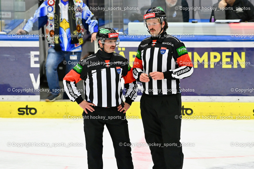 EC IDM WÄRMEPUMPEN VSV vs. HYDRO FEHERVAR AV 19 | ZRNIC MILAN Referee, SEEWALD ELIAS Referee, EC IDM WÄRMEPUMPEN VSV vs. HYDRO FEHERVAR AV 19, EC IDM WÄRMEPUMPEN VSV vs. HYDRO FEHERVAR AV 19 am 20.11.2024 in Villach (Stadthalle Villach), Austria, (Photo by Bernd Stefan)