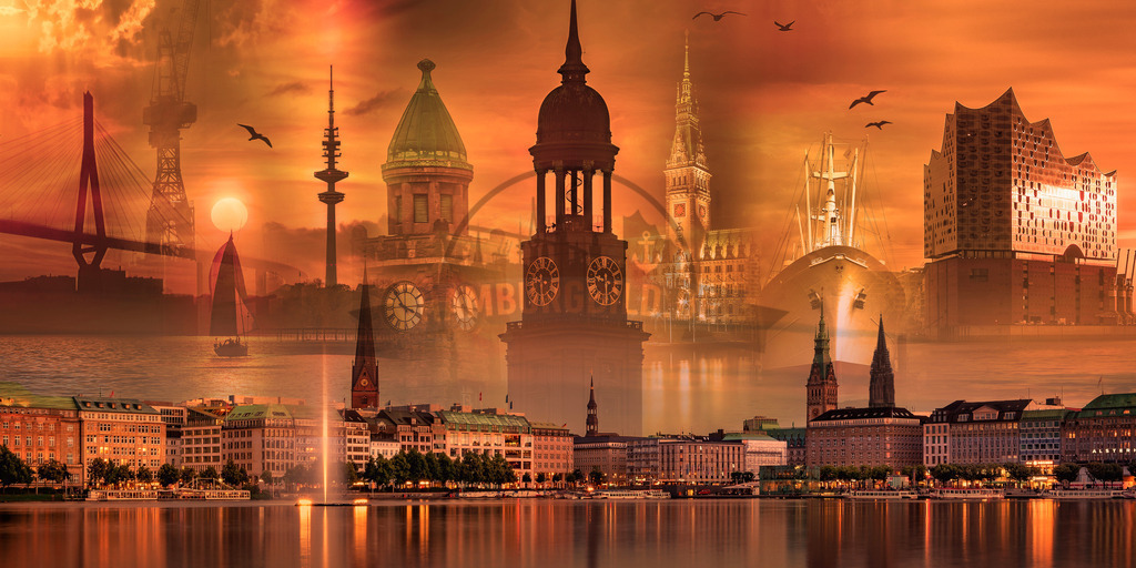 Hamburg collage 12.0 color | Exklusive Hamburg collagen, tolle Segelbilder und viele weitere tolle Motive auf Leinwand, Poster, Alu-Dibond, u.v.m. findet Ihr bei uns auf hamburgbild.de. Findet Euer Wandbild für Euer Zuhause, Büro oder die  Praxis…. - Realisiert mit Pictrs.com