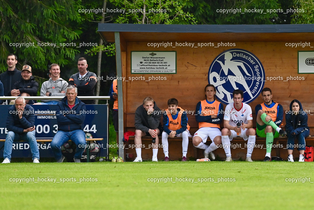 SV Dellach Gail vs. SAK 29.5.2023 | Spielerbank SAK, Headcoach SAK Peter Hrstic, SAK Präsident Wieser Marko, Physiotherapeutin SAK Slavica Todorovic