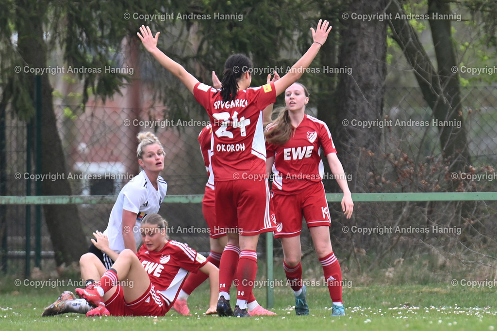 Fußball I Frauen I Saison 2024-25 I Oberliga I FC Jesteburg-Bendestorf - SpVg Aurich Frauen I 13.4.2025 | a-hannig - Realisiert mit Pictrs.com