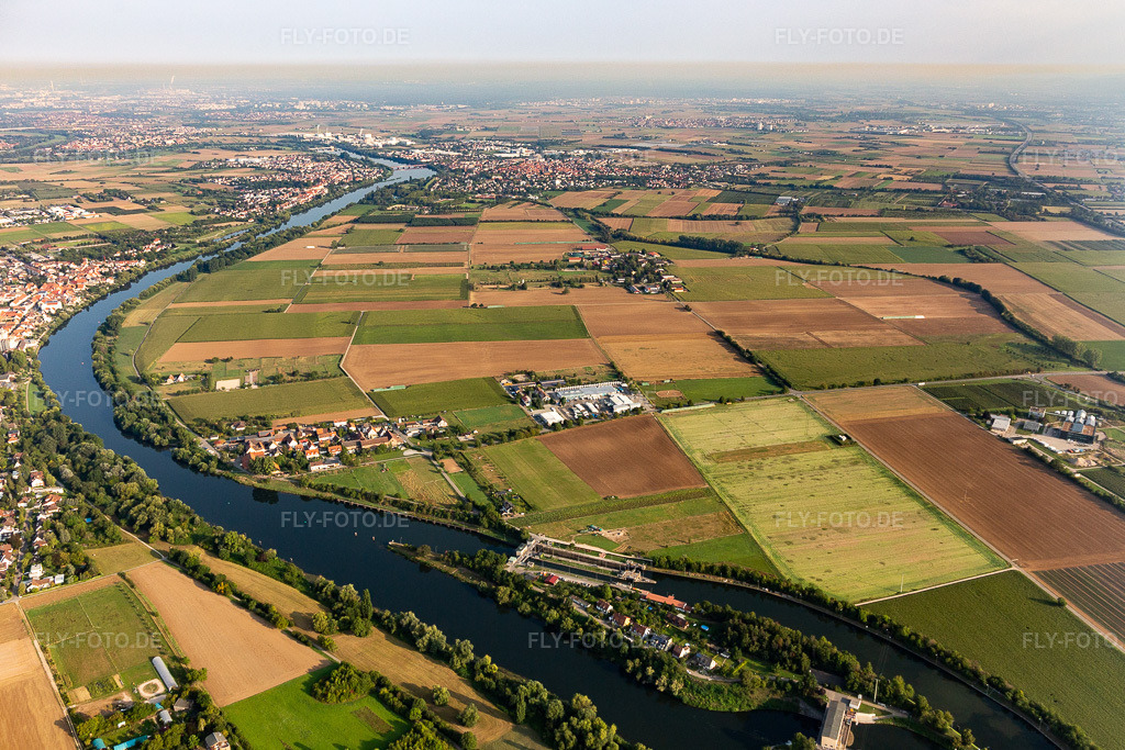 Luftbild: Neckar im Ortsteil Schwabenheim in Dossenheim im Bundesland Baden-Württemberg in Deutschland. Foto: IMG_117049.jpg vom 25.08.2019 durch Werner Riehm/FLY-FOTO.de