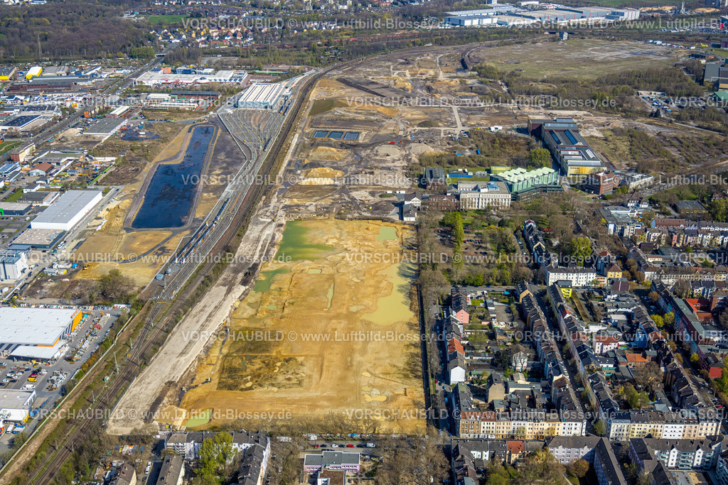 Dortmund220400659 | Luftbild, Baugelände an der alten Westfalenhütte, für neue Wohnungen und neues Geschäftszentrum, Borsigplatz, Dortmund, Ruhrgebiet, Nordrhein-Westfalen, Deutschland