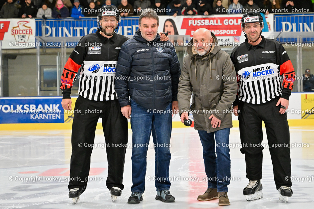  ESC Steindorf vs. EHC Althofen 2.3.2023 | Ettlmayer Timo, Obmann ESC Steindorf Hans Tschernutter, Thomas Springer Prokurist Regional Medien, Holzer Daniel, Referees
