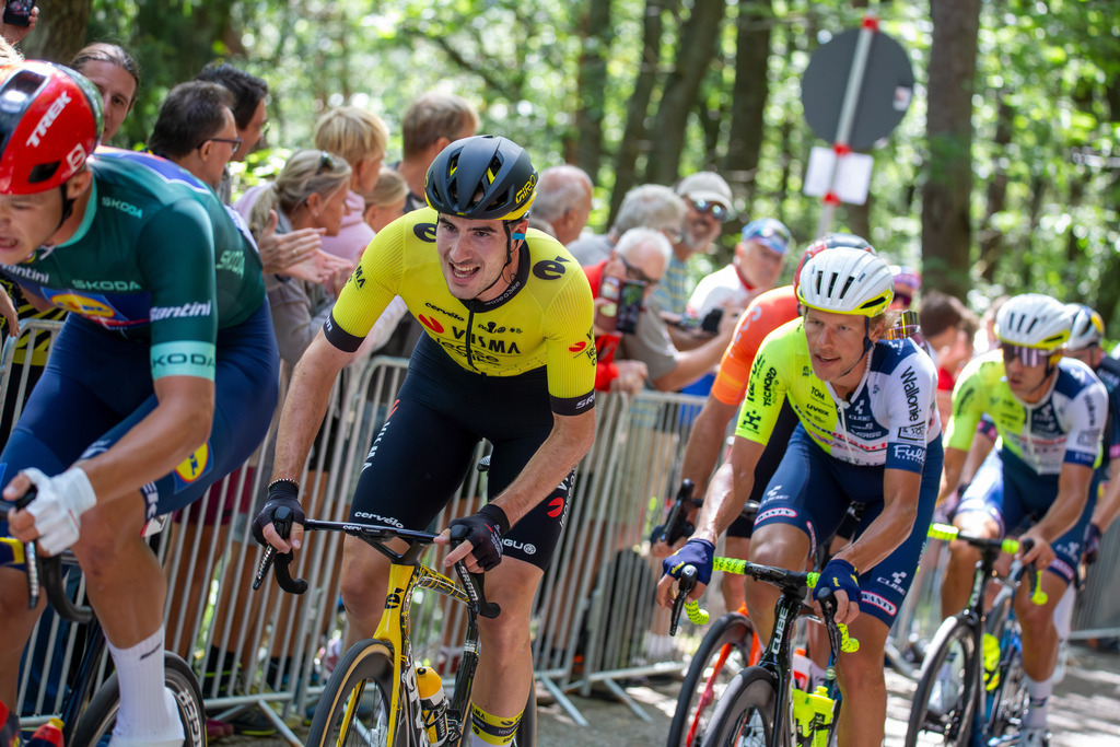 Lidl Deutschland Tour 2024 (Radsport), 4. Etappe und letzte Etappe Von Annweiler am Trifels nach Saarbrücken (182,7 KM). Bild: Ankunft an der Kalmit, dem höchsten Berg im Pfälzerwald | Lidl Deutschland Tour 2024 (Radsport), 4. Etappe und letzte Etappe Von Annweiler am Trifels nach Saarbrücken (182,7 KM). Bild: Ankunft an der Kalmit, dem höchsten Berg im Pfälzerwald - Realisiert mit Pictrs.com