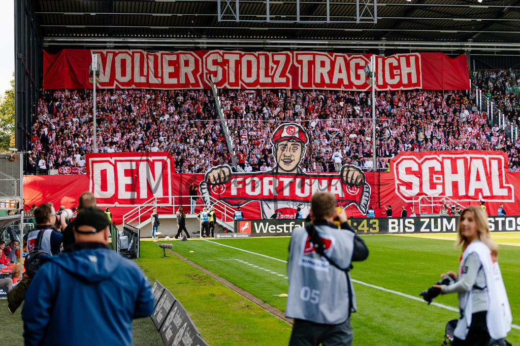 2. Bundesliga, Saison 2025/26, 5. Spieltag : SC Preußen Münster - Fortuna Düsseldorf | Münster, 14.09.2025: 2. Bundesliga, 5. Spieltag, SC Preußen Münster gegen Fortuna Düsseldorf im LVM-Preußenstadion in Münster. Foto: sportfotografie.ms | Markus Paletta - Realisiert mit Pictrs.com