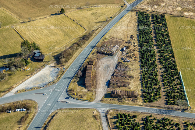Kirchhundem250308499Brachthausen | Luftbild, Holzlagerplatz an der Landesstraße L728, Brachthausen, Kirchhundem, Sauerland, Nordrhein-Westfalen, Deutschland