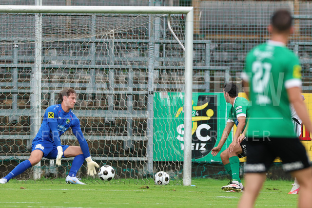 Friendly Match: SC Weiz vs TSV Hartberg in Weiz | Weiz, AUSTRIA, 01.JUL.26 - SOCCER - ADMIRAL Bundesliga, SC Weiz vs TSV Hartberg, test match. The image shows goal for TSV Hartberg.