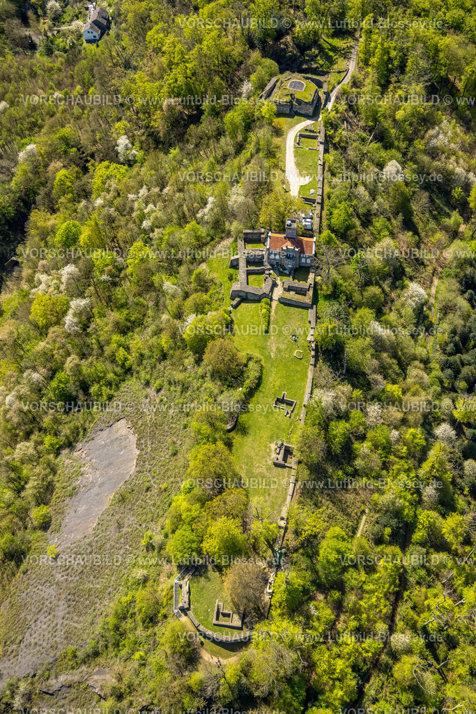 Hattingen230406764 | Luftbild, Burg Isenberg, Ruine Isenburg, Niederbonsfeld, Hattingen, Ruhrgebiet, Nordrhein-Westfalen, Deutschland
