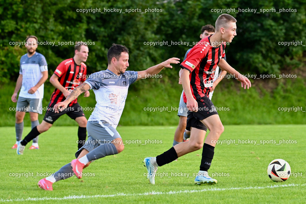 MSC Magdalen vs. ATUS Nötsch  | #21 Gianluca Rabitsch MSC Magdalen, #5 Andreas Kröll ATUS Nötsch, MSC Magdalen vs. ATUS Nötsch , MSC Magdalen vs. ATUS Nötsch  am 18.07.2025 in Villach (Sportplatz Magdalen), Austria, (Photo by Bernd Stefan)