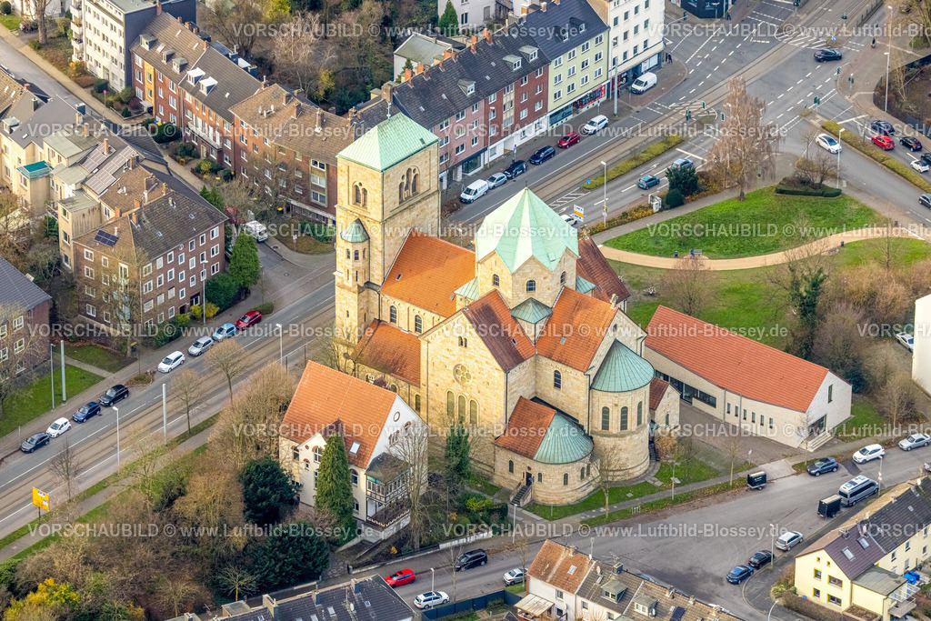 Herne251204045 | Luftbild, kath. Kirche St. Joseph, Wanne-Süd, Herne, Ruhrgebiet, Nordrhein-Westfalen, Deutschland