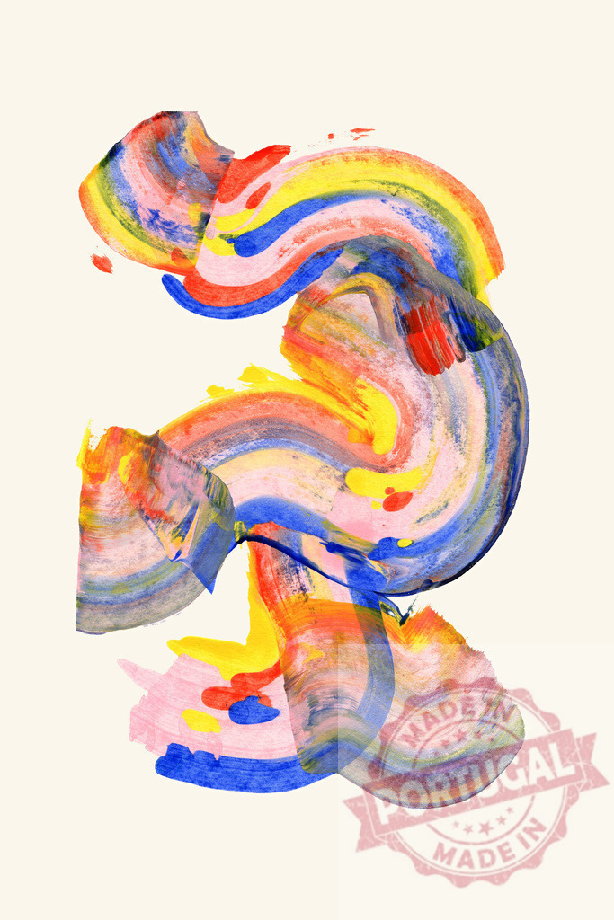 Colorful brushstrokes creating abstract shapes on white background | Vivid brushstrokes forming dynamic and colorful abstract shapes on a clean white background, ideal for creative projects - Realisiert mit Pictrs.com