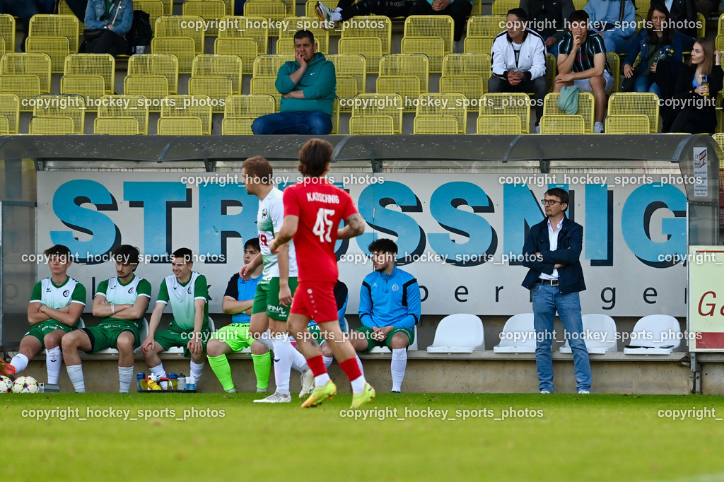 SV Feldkirchen vs. Atus Ferlach 5.5.2023 | Spielerbank SV Feldkirchen, Headcoach SV Feldkirchen Michael Johann Lattacher