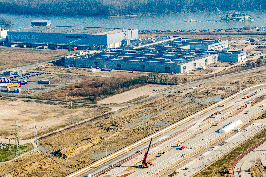 Luftbild: Daimler-Chrysler LKW Teststrecke in Wörth am Rhein im Bundesland Rheinland-Pfalz in Deutschland. Foto: IMG_5455a.jpg vom 11.03.2007 durch Werner Riehm/FLY-FOTO.de