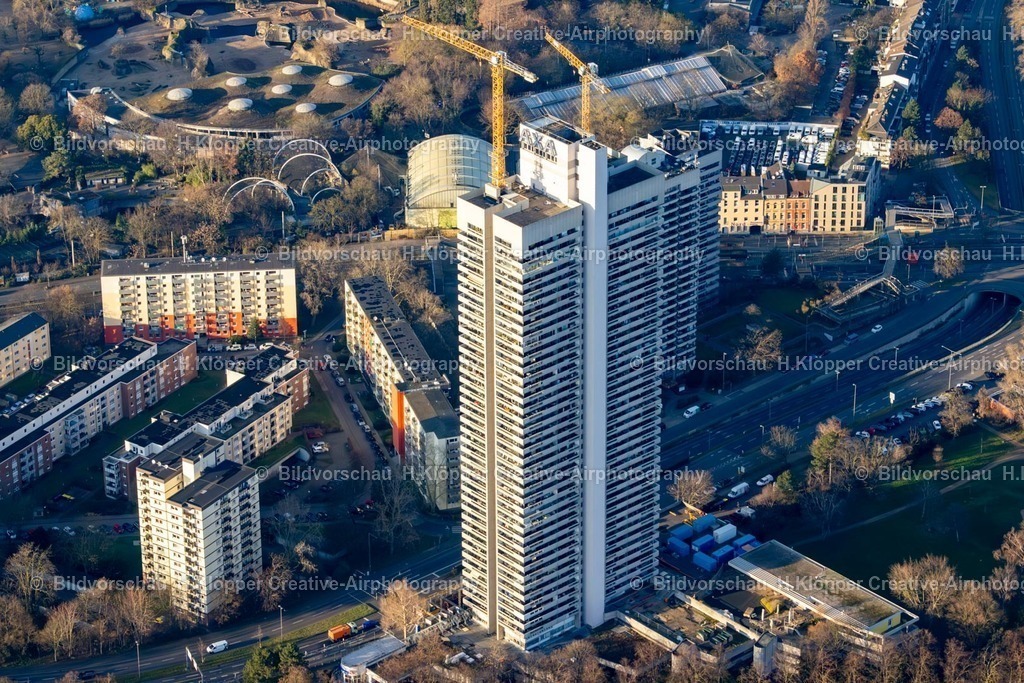 Luftbilder Köln Axa-7982 | Luftbildfotografie Umbau und Sanierung des Hochhaus- Gebäude "Colonia-Haus "in Köln im Bundesland Nordrhein-Westfalen, Deutschland - Realisiert mit Pictrs.com