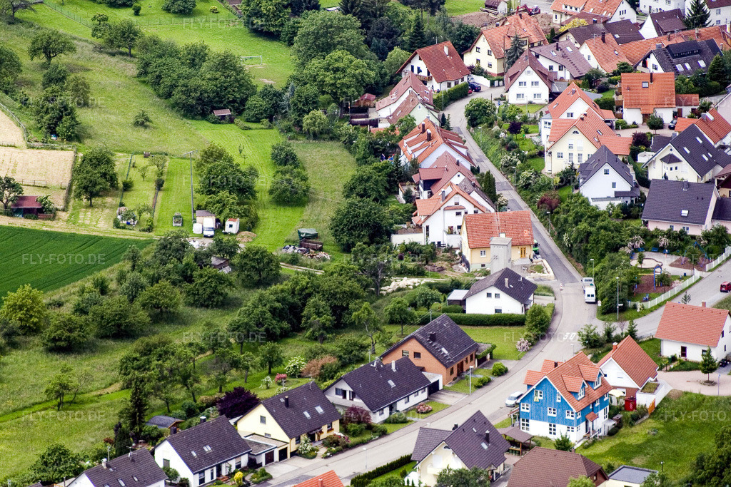 Luftbild: Mühlgasse im Ortsteil Obernhausen in Birkenfeld im Bundesland Baden-Württemberg in Deutschland. Foto: IMG_2532.jpg vom 05.06.2006 durch Werner Riehm/FLY-FOTO.de