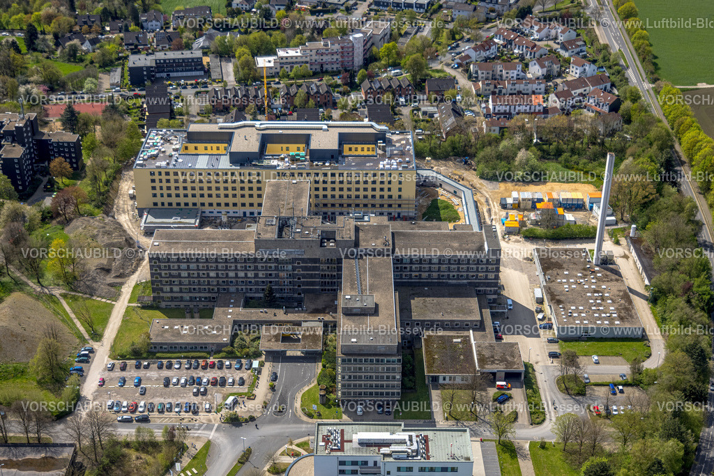 Velbert230407517 | Luftbild, Helios Klinikum Niederberg, Baustelle mit Neubau, Velbert, Ruhrgebiet, Nordrhein-Westfalen, Deutschland