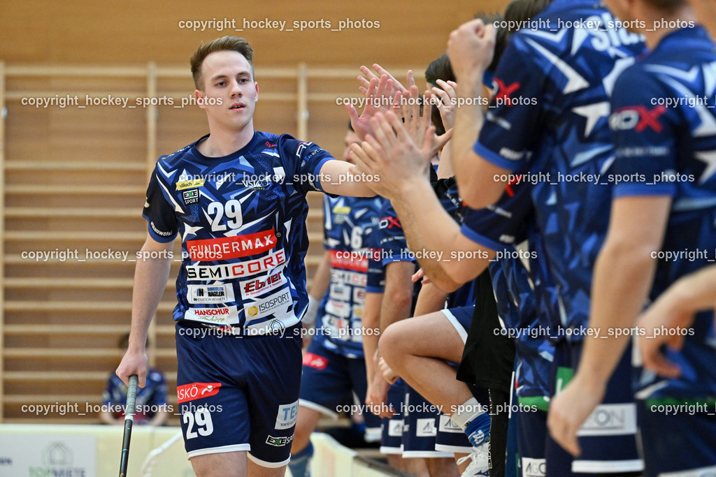 FBK Loka vs. VSV Unihockey | #29 Anze Brajic VSV Unihockey, FBK Loka vs. VSV Unihockey, FBK Loka vs. VSV Unihockey am 23.03.2025 in Villach (Ballspielhalle St. Martin), Austria, (Photo by Bernd Stefan)