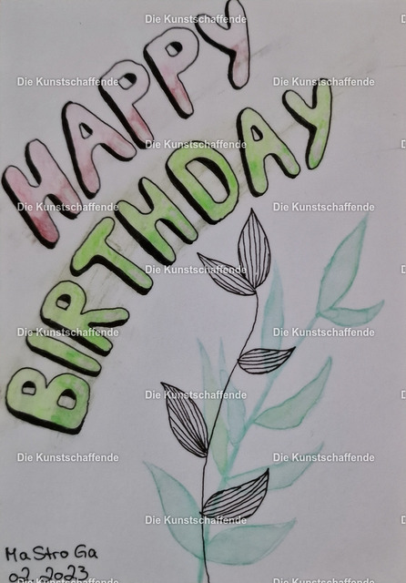 MaStroGa-160010 | Kunstdruck von handgemalter Postkarte. | Art print from hand painted postcard. - Realisiert mit Pictrs.com