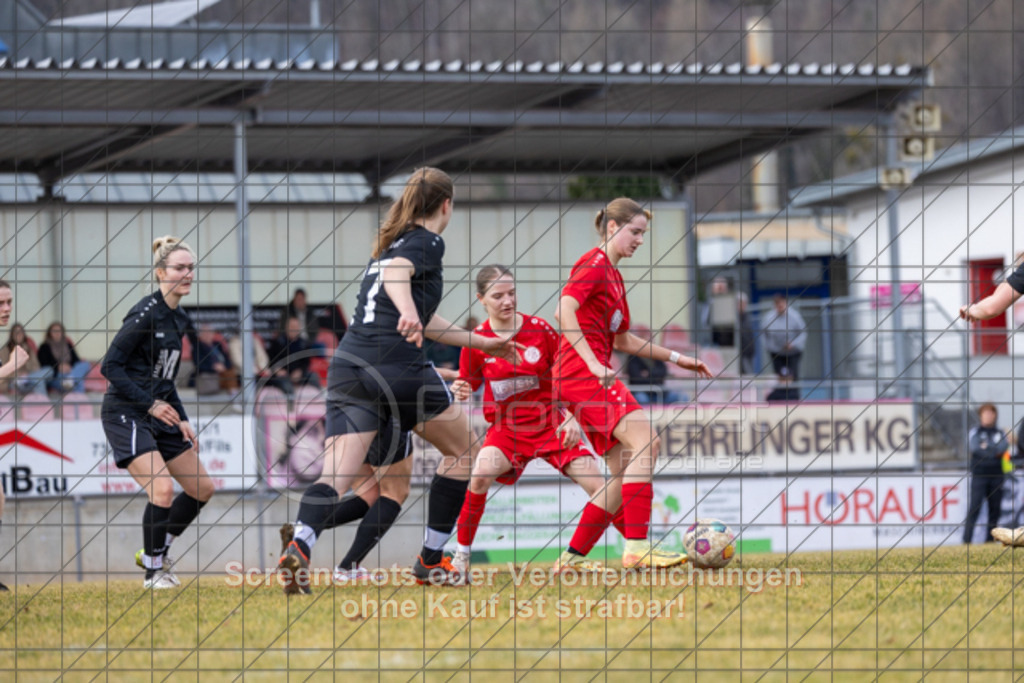 20250223_133358_0225 | #,1.FC Donzdorf (rot) vs. TSV Tettnang (schwarz), Fussball, Frauen-WFV-Pokal Achtelfinale, Saison 2024/2025, Rasenplatz Lautertal Stadion, Süßener Straße 16, 73072 Donzdorf, 23.02.2025 - 13:00 Uhr,Foto: PhotoPeet-Sportfotografie/Peter Harich