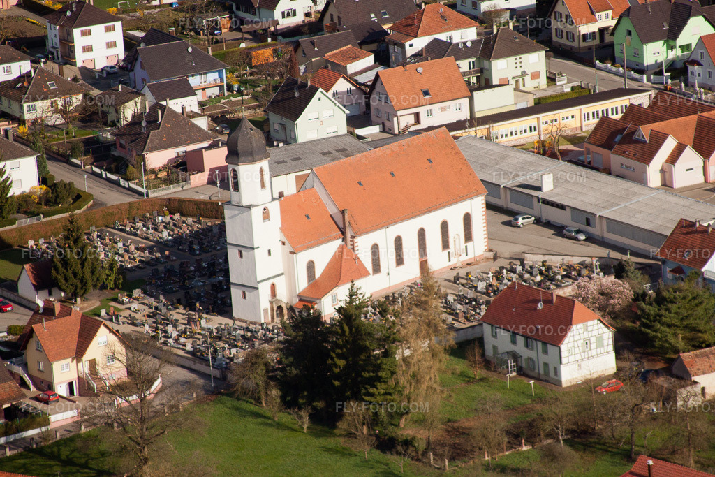 Aerial view: View of the town in Mothern in the state Bas-Rhin, France.Photo: IMG_25608.jpg taken on 04/02/2010 by Werner Riehm/FLY-FOTO.comResolution of the original: 4752 x 3168 px