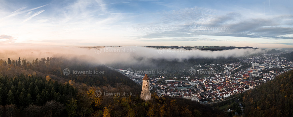 Blick über den Ödenturm auf Geislingen | löwenblicke | shop