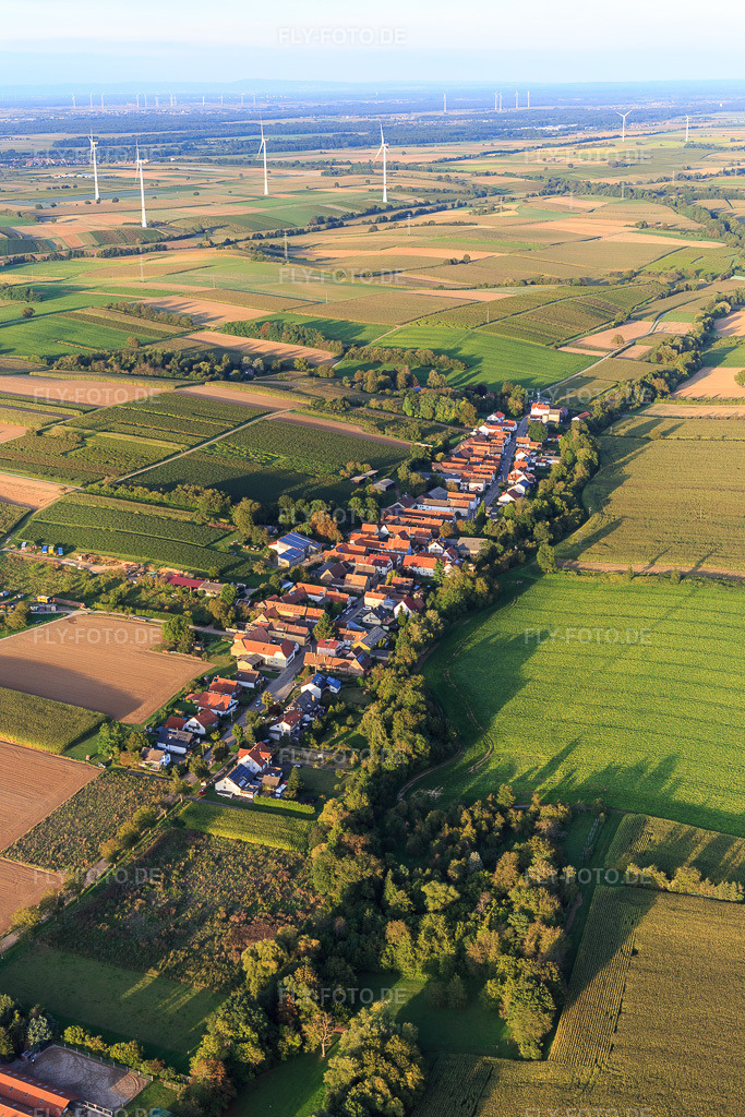 Luftbild: Ortsansicht aus Südwesten in Vollmersweiler im Bundesland Rheinland-Pfalz in Deutschland. Foto: IMG_129360.jpg vom 12.09.2021 durch Werner Riehm/FLY-FOTO.de