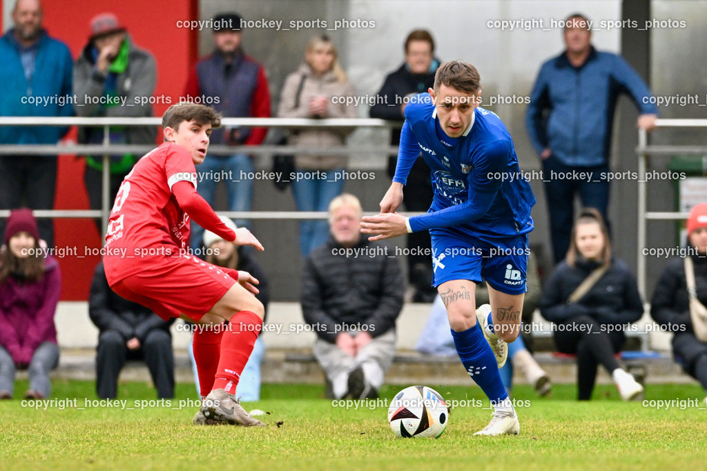 SV Rothenthurn vs. Union Matrei | #20 Luca Ronacher Matrei, #15 Julian Katholnig SV Rothenthurn, SV Rothenthurn vs. Union Matrei, SV Rothenthurn vs. Union Matrei am 09.11.2024 in Rothenthurn (Sportplatz Rothenthurn), Austria, (Photo by Bernd Stefan)