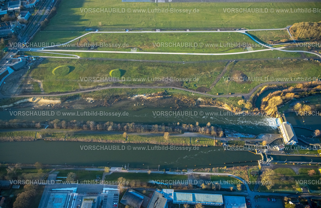 Hamm230206477 | Luftbild, Erlebensraum, Schleuse Hamm, Fluss Lippe und Datteln-Hamm-Kanal, Mitte, Hamm, Ruhrgebiet, Nordrhein-Westfalen, Deutschland