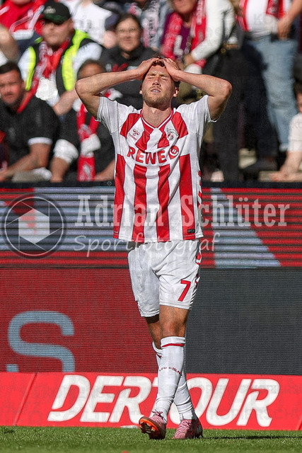 25.04.2026, GER, Fussball, Herren, 1. BL, Saison 2025/2026, 1. FC Köln - Bayer 04 Leverkusen | Luca Waldschmidt (1. FC Köln) ist enttäuscht 
