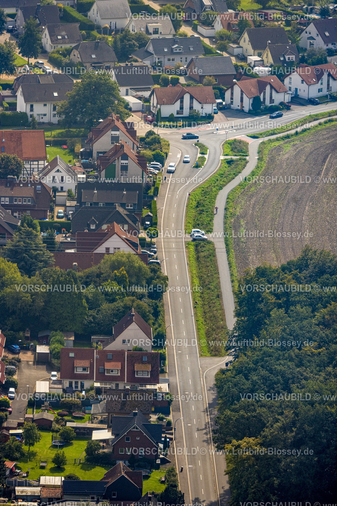 Holzwickede230901363 | Luftbild, Straßenverlauf Landskroner Straße zur Römerstraße, Holzwickede, Ruhrgebiet, Nordrhein-Westfalen, Deutschland