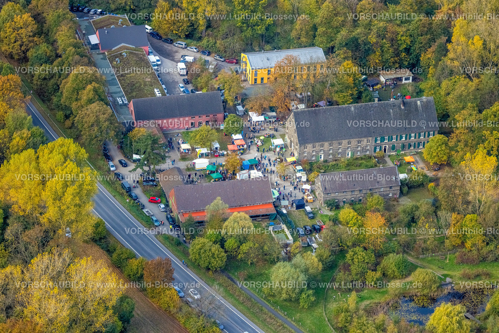 Bergkamen221013156 | Luftbild, Trödelmarkt, Biologische Station Kreis Unna Dortmund, Herbstfarben, Heil, Bergkamen, Ruhrgebiet, Nordrhein-Westfalen, Deutschland
