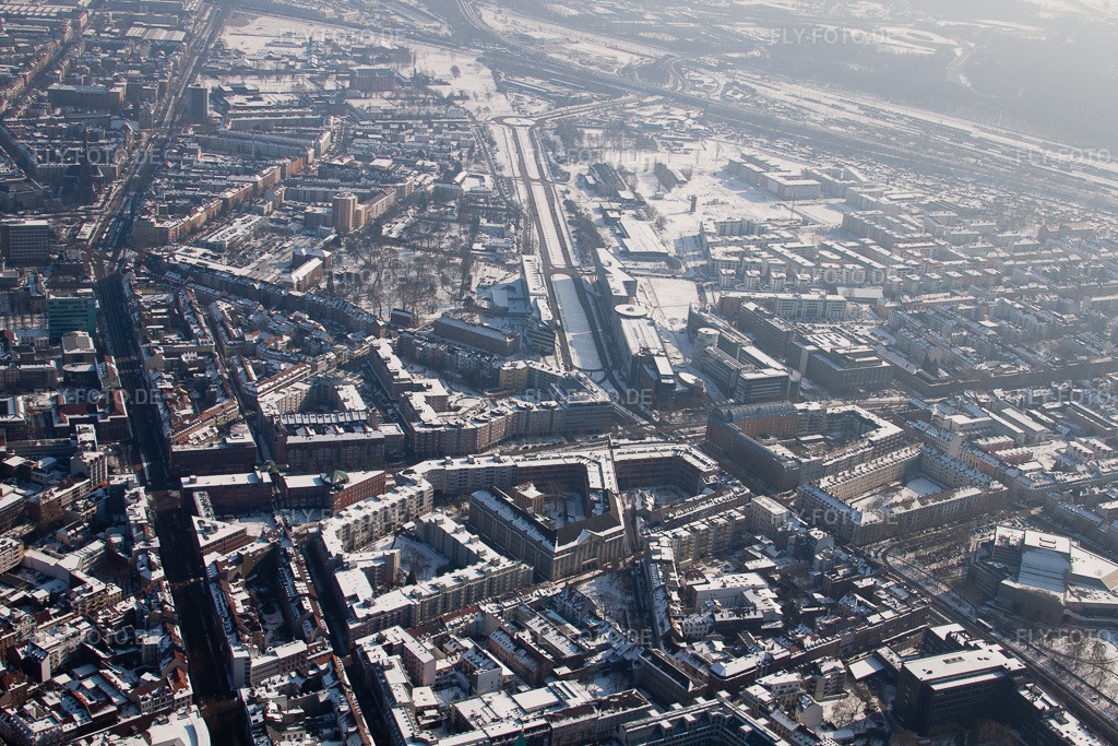 Luftbild: Kriegsstraße Fritz-ErlerStr im Ortsteil Südstadt in Karlsruhe im Bundesland Baden-Württemberg in Deutschland. Foto: IMG_24171.jpg vom 16.02.2010 durch Werner Riehm/FLY-FOTO.de
