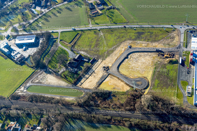 Hamm230200012 | Luftbild, Baustelle für neues Gewerbegebiet Lipperandstraße, Handelshof, Bockum-Hövel, Hamm, Ruhrgebiet, Nordrhein-Westfalen, Deutschland