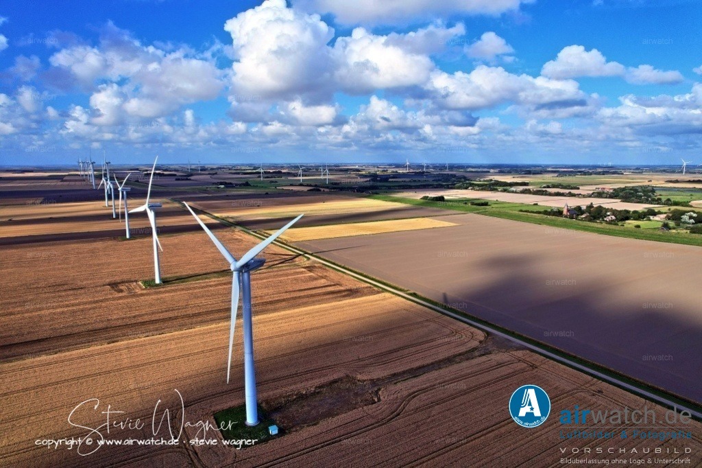 Windpark - Emmelsbüll-Horsbüll | Luftbild, Windenergieanlagen, Bürgerwindpark Emmelsbüll-Horsbüll, Windkraft, Windpark, Nordfriesland, 