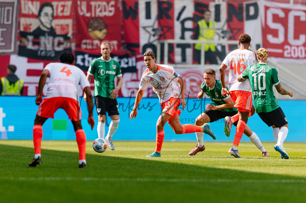 2. Bundesliga, Saison 2025/26, 5. Spieltag : SC Preußen Münster - Fortuna Düsseldorf | Münster, 14.09.2025: 2. Bundesliga, 5. Spieltag, SC Preußen Münster gegen Fortuna Düsseldorf im LVM-Preußenstadion in Münster. Foto: sportfotografie.ms | Markus Paletta - Realisiert mit Pictrs.com