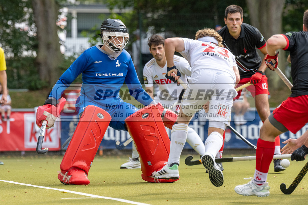 SFE_20230916_0026 | Hockey 1. Bundesliga Herren Rot-Weiss - TSV Mannheim am 16.09.2023 in Köln (KTHC Stadion Rot-Weiss Köln Tennis and Hockey Club), Photo: Stephan Fehrmann 2023 (Sports-Gallery),Thies Ole Prinz ( Rot-Weiss Köln #23 )
