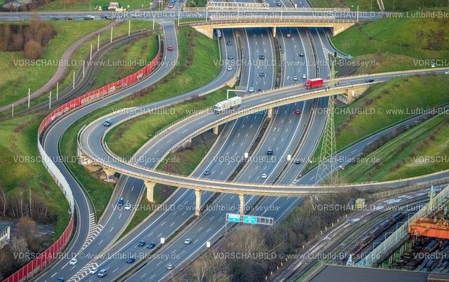 Bochum230102003Wattenscheid | Luftbild, Neues Autobahndreieck Bochum-West, A40 und A448, Kruppwerke, Bochum, Ruhrgebiet, Nordrhein-Westfalen, Deutschland