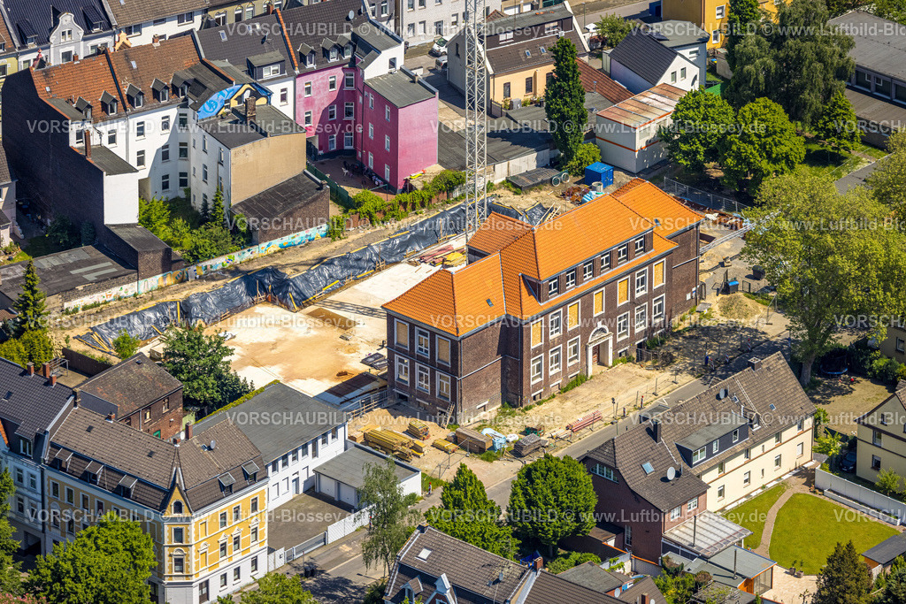 Gelsenkirchen230511517 | Luftbild, Glückaufschule-Ückendorf mit Baustelle, Ückendorf, Gelsenkirchen, Ruhrgebiet, Nordrhein-Westfalen, Deutschland