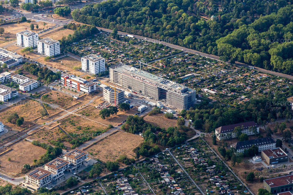 Luftbild: Technologiepark Neubau in der Emmy-Noether-Straße im Ortsteil Rintheim in Karlsruhe im Bundesland Baden-Württemberg in Deutschland. Foto: IMG_134180.jpg vom 26.08.2022 durch Werner Riehm/FLY-FOTO.deTPK