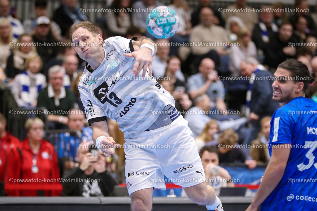 Due1HBL11022401039 | 11.02.2024, Handball, Düsseldorf, Mitsubishi Electric Halle, Liqui Moly Handball Bundesliga, Spieltag 21, Saison 2023 2024, Bergischer HC - THW Kiel: Steffen Weinhold (THW Kiel)