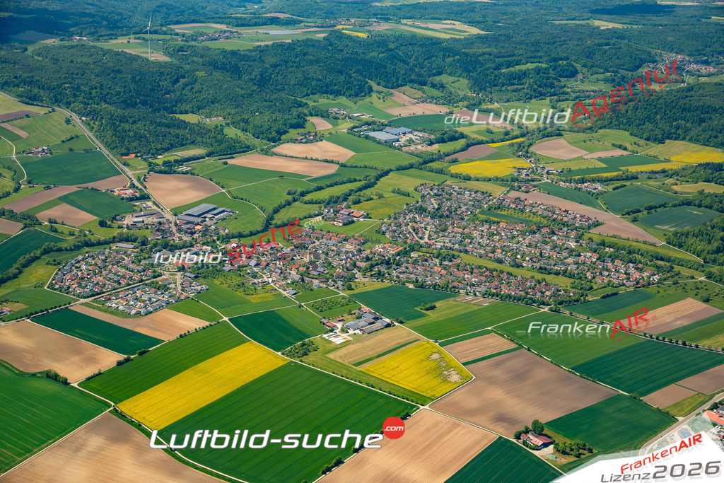 Luftaufnahme von Michelfeld - Die Luftaufnahme wurde 2025 vom UL-Flugzeug heraus erstellt ( keine Drohne ) - Hochauflösende Luftaufnahme - für professionelle Ausdrucke geeignet. Die Geschenkidee !Mit Lizenz und Bildrechte bestellbar
