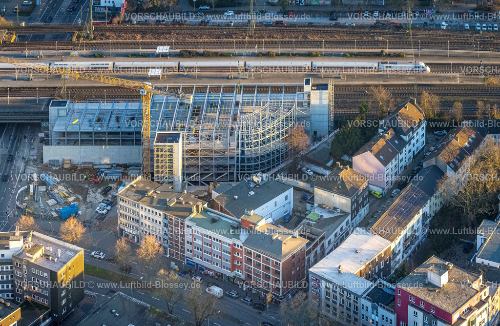 Bochum230202500 | Luftbild, Baustelle und  Neubau Parkhaus P7, am Hauptbahnhof, Gleisdreieck, Bochum, Ruhrgebiet, Nordrhein-Westfalen, Deutschland